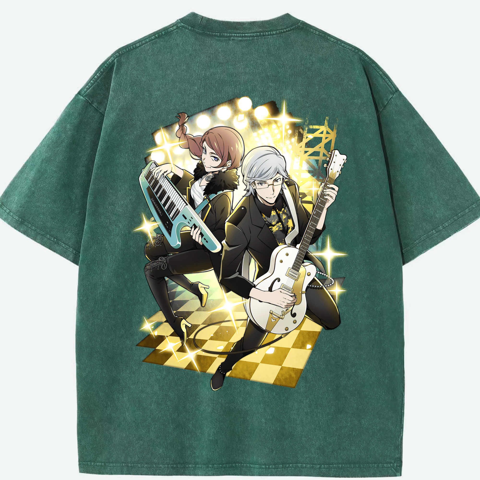 （画像用） 文豪ストレイドッグス Bungo Stray Dogs 綿100% ヴィンテージ風 半袖Tシャツ（背面プリント）